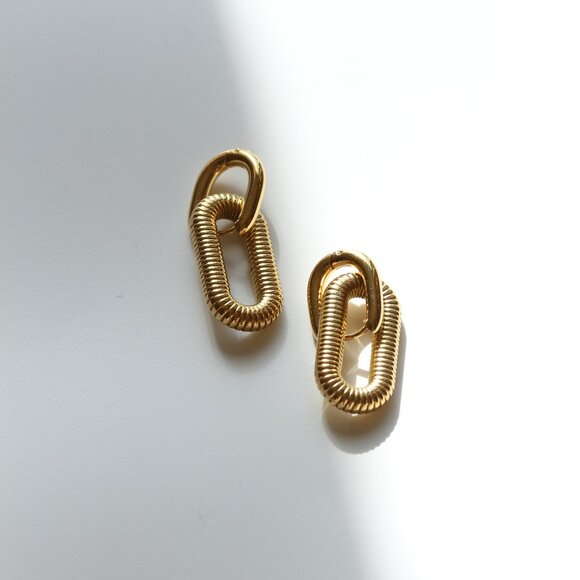 14K Gold Filled Paper Clip Earrings - Picture 5 of 5